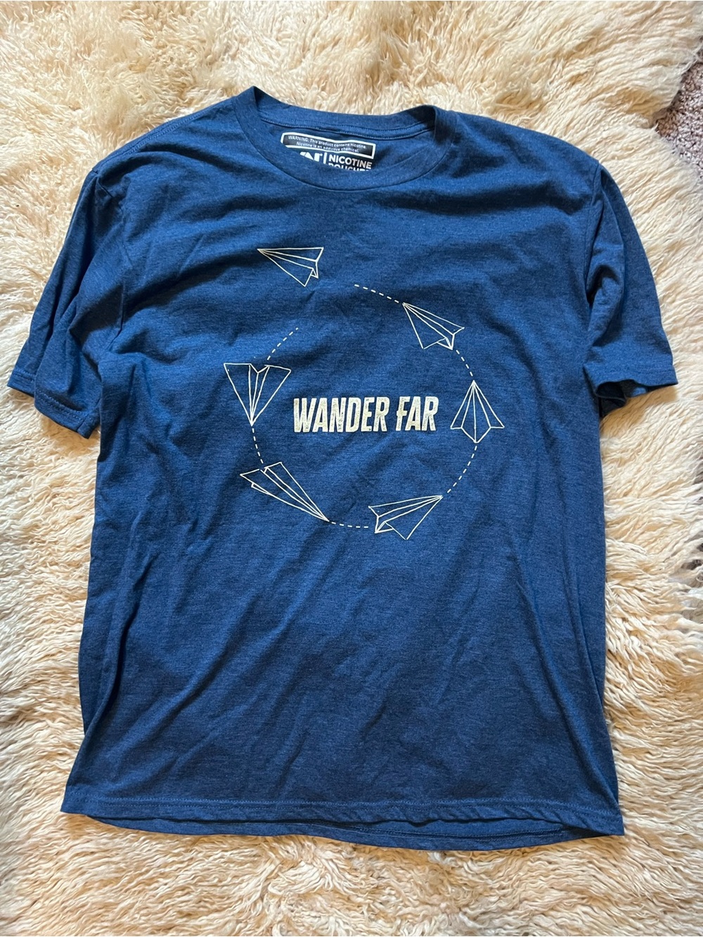 Zyn Wander Far Navy Graphic Tee - Paper Airplane Design